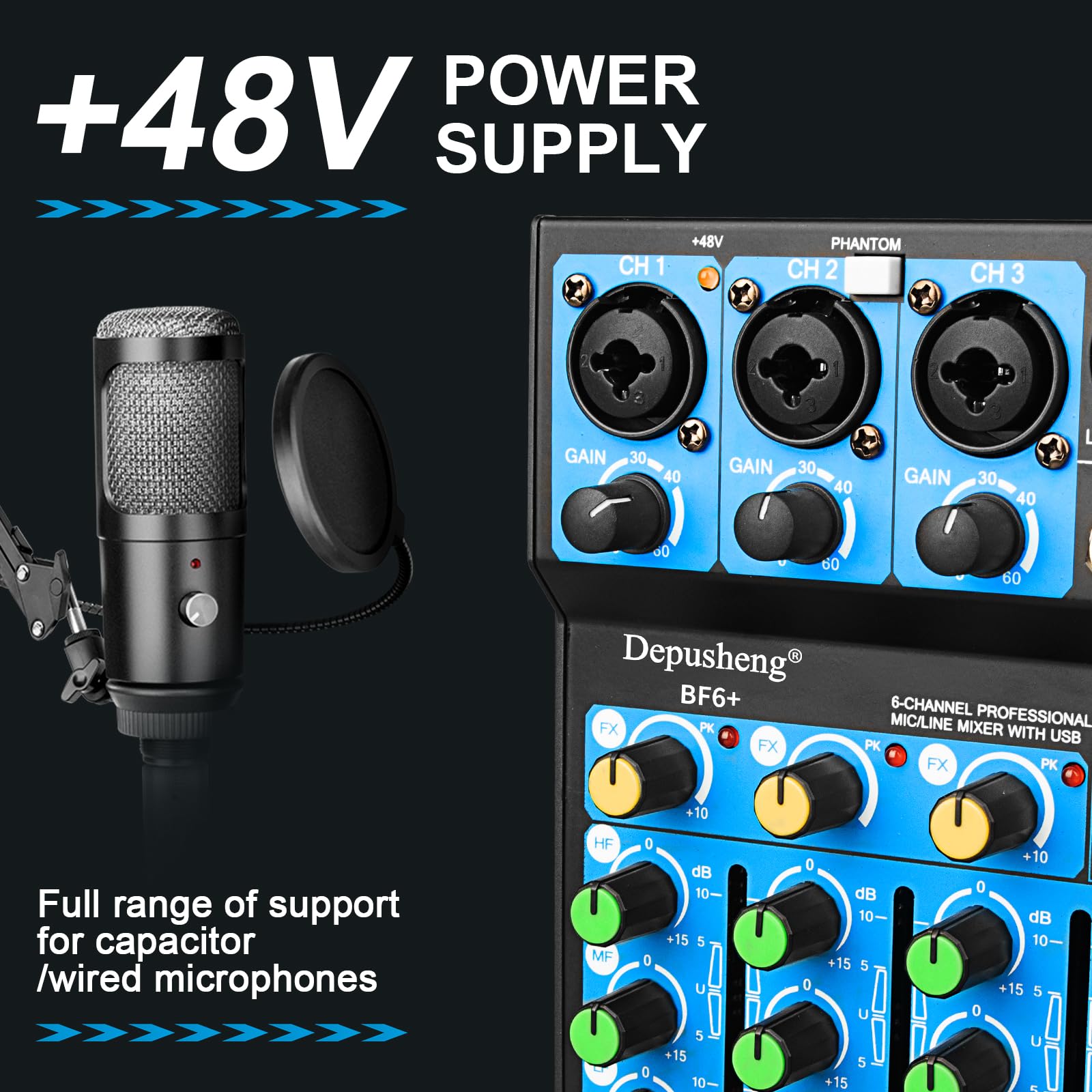 Amazon | Depusheng BF6+ ポータブル ミニ ミキサー 6